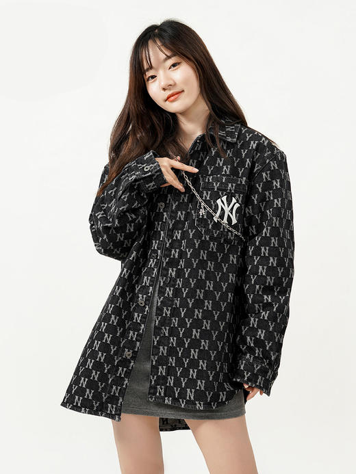 MLB	男女牛仔复古老花衬衫休闲情侣外套潮22年春季新款3ADRMN321 商品图1