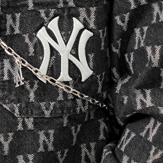 MLB	男女牛仔复古老花衬衫休闲情侣外套潮22年春季新款3ADRMN321 商品图4