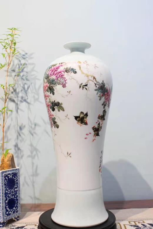 尧娟：粉彩富贵香远梅瓶 商品图0