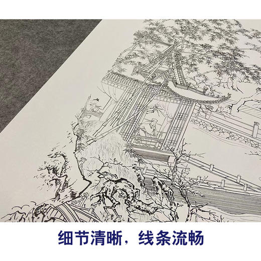 【大彩图】陈少梅工笔画白描底稿《梅萼飘香图》山水人物临摹勾线高清打印稿SV08 商品图4