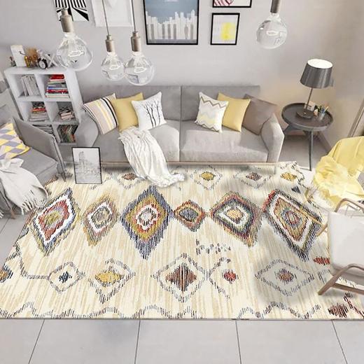 北欧ins民族风地毯/摩洛哥风格简约卧室客厅地毯床边毯家用可机洗 商品图3