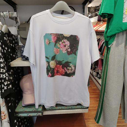 女花朵圆领短T 商品图0