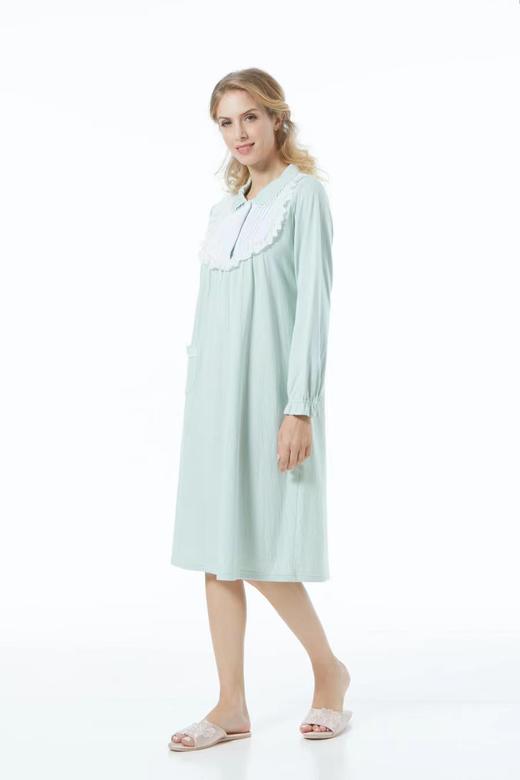 Isyfen/伊丝芬 双层针织长袖睡裙 居家休闲 商品图3