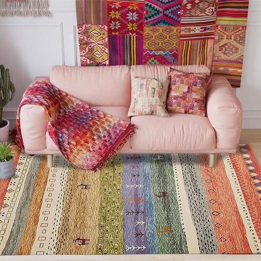 北欧ins民族风地毯/摩洛哥风格简约卧室客厅地毯床边毯家用可机洗 商品图1