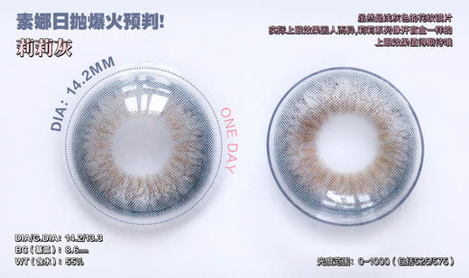 【日抛】 莉莉灰supernate素娜 | 中直径14.2，着色13.3 | 【同品牌多盒更划算，完整选款色板在详情页里哟】，灰色混血日抛 商品图9