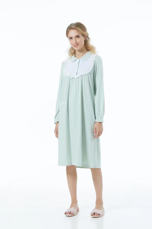 Isyfen/伊丝芬 双层针织长袖睡裙 居家休闲 商品图1