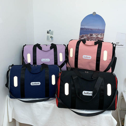 旅行包男女运动健身包，短途大容量手提旅游行李袋女轻便单肩斜挎包QY1812 商品图3