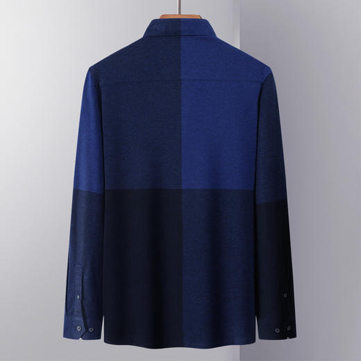 【专柜同款&羊毛混纺】罗蒙春秋季男装针织长袖衬衫男士商务休闲舒适保暖衬衣男 商品图7