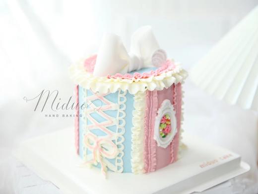 女士款 洛丽塔风 甜美 粉蓝色系 波浪复古花边 翻糖蝴蝶结 小红书同款 商品图3