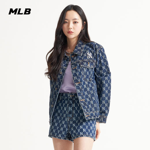 MLB男女牛仔复古老花外套NY夹克运动休闲22春季新款3ADKM0121 商品图1