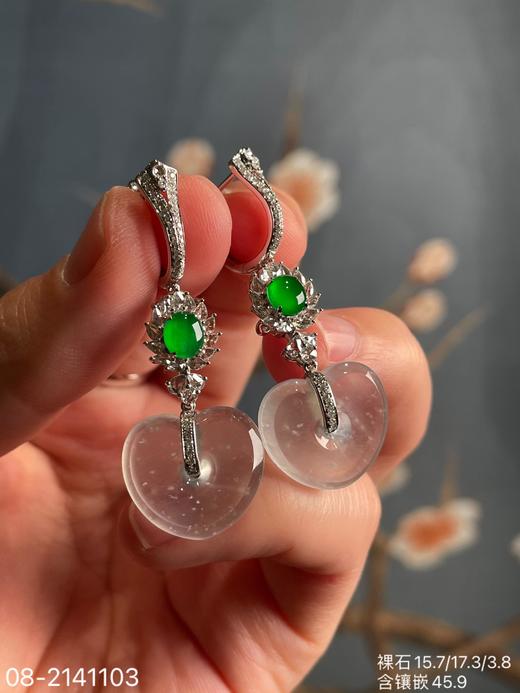 08-2141103，玻璃心形耳坠吊坠两用款，89999 商品图0