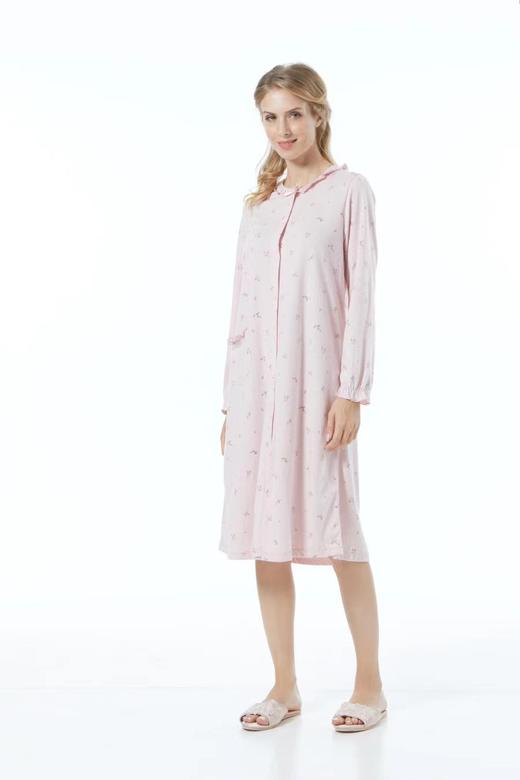 Isyfen/伊丝芬 针织汗布 长袖睡裙 清新舒适 商品图2