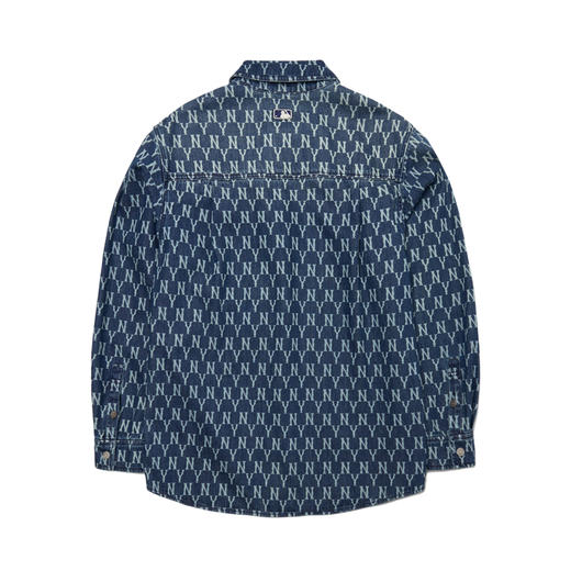 MLB男女衬衫复古老花牛仔休闲情侣防风薄外套春季新款3AWSN3014 商品图2