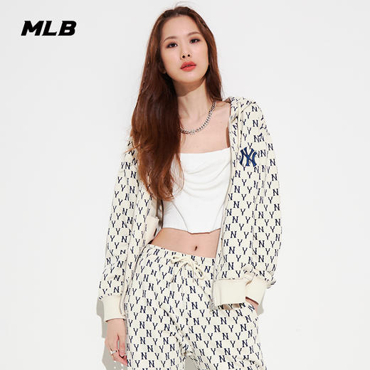 MLB男女运动外套复古老花连帽拉链衫休闲22年春季新款3ATRM0121 商品图1