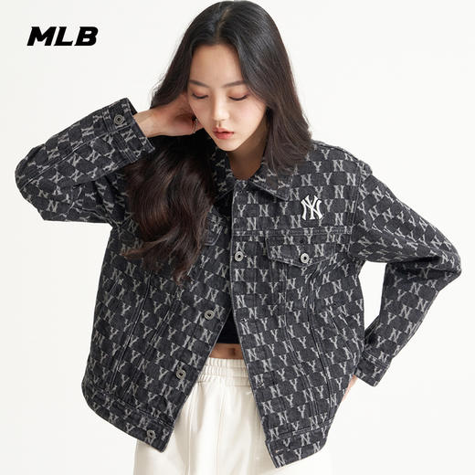MLB男女牛仔复古老花外套NY夹克运动休闲22春季新款3ADKM0121 商品图2