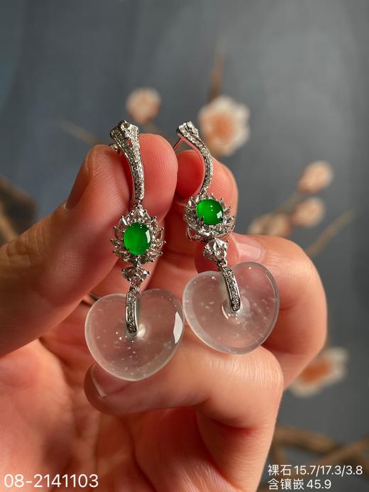 08-2141103，玻璃心形耳坠吊坠两用款，89999 商品图6