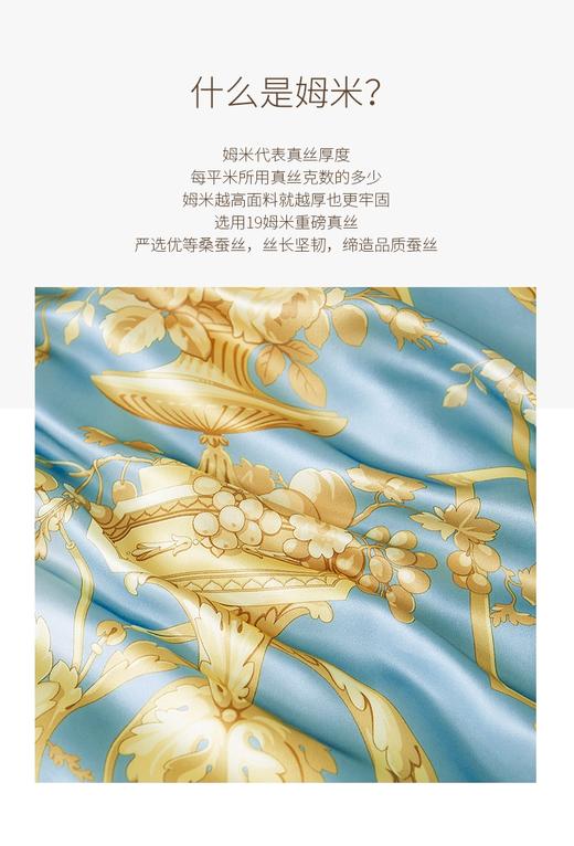 ROYALCOVER/罗卡芙欧式经典奢华全真丝印花面料四件套 塞波加庄园 商品图4