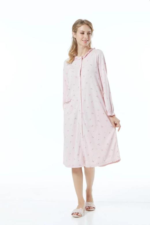 Isyfen/伊丝芬 针织汗布 长袖睡裙 清新舒适 商品图1