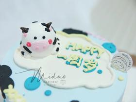 男孩款 生肖牛牛 立体小奶牛 周岁蛋糕
