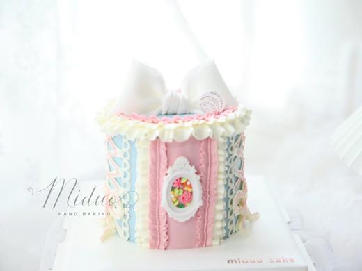 女士款 洛丽塔风 甜美 粉蓝色系 波浪复古花边 翻糖蝴蝶结 小红书同款 商品图0