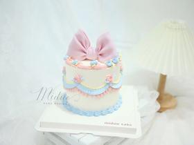 女士款 可爱粉色蝴蝶结 复古裱花