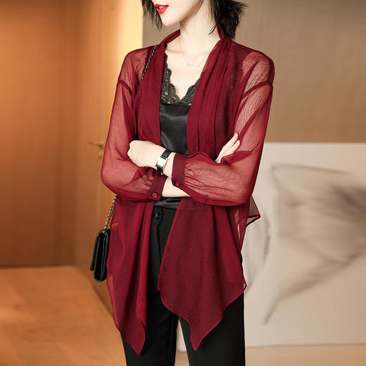 雪纺外搭，薄款开衫披肩外套空调衫DB-A387 商品图0