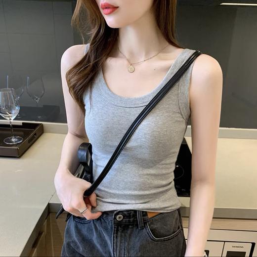 【买1送1 百搭u型背心】美U螺纹背心吊带，新款内搭外穿防走光背心！ 商品图0