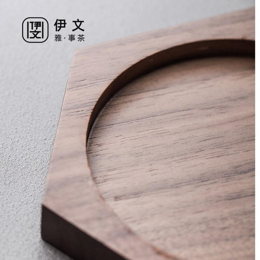  玻璃茶杯茶水分离男士办公室泡茶杯带盖简约大容量 伊-正六杯（透明）-方把白橡木-配杯垫 商品图9