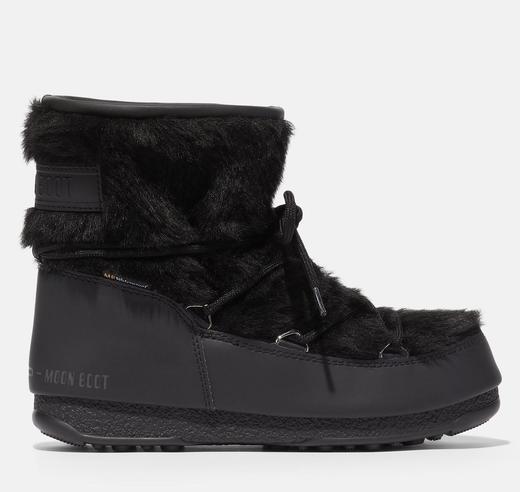 Moon Boots - Moon Boot Monaco Low Fur WP 2 - Black 女装 雪地靴 黑色 商品图0