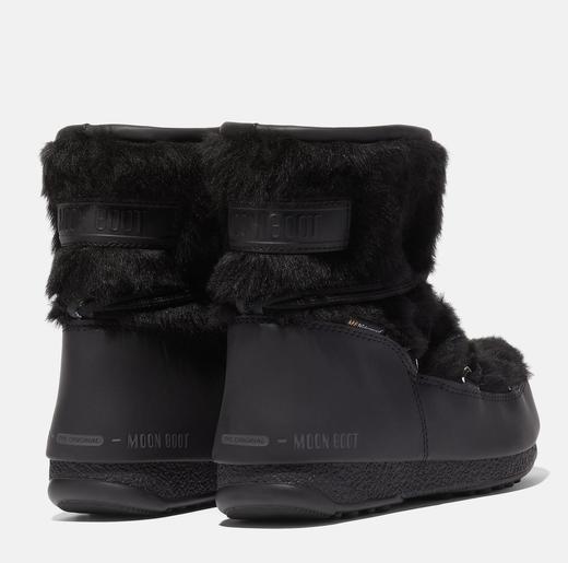 Moon Boots - Moon Boot Monaco Low Fur WP 2 - Black 女装 雪地靴 黑色 商品图1