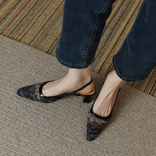 性感百搭，蕾丝包头凉鞋KMN-2714 商品图5