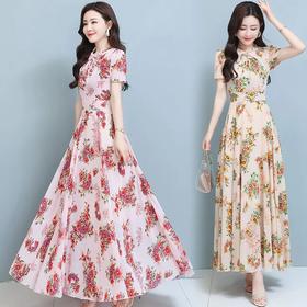 AHM-llgz2883夏季碎花连衣裙海边度假法式名媛气质裙子