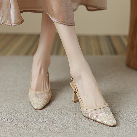 性感百搭，蕾丝包头凉鞋KMN-2714 商品图7