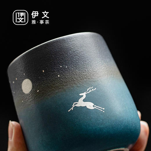 陶瓷茶杯双层隔热水杯简约马克杯不烫手啤酒杯创意果汁杯 麋鹿水杯3色礼盒装 商品图7