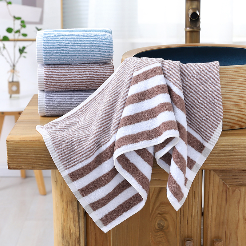 【渐变条毛巾】毛巾全棉渐变条纹毛巾毛圈柔软毛巾浴室简约条纹手巾面巾