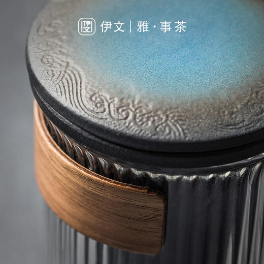  陶瓷耐热玻璃杯泡茶杯茶水分离个人水杯随手杯办公茶杯 思静过滤杯款二（黑盖） 商品图5