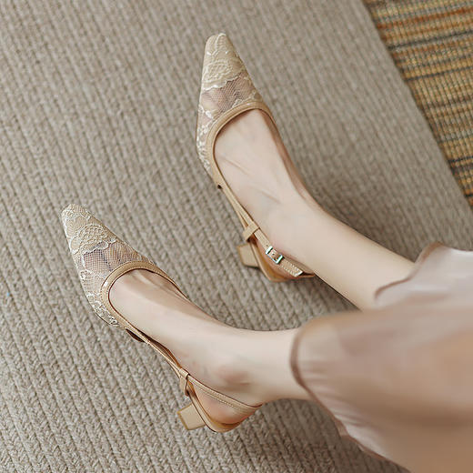 性感百搭，蕾丝包头凉鞋KMN-2714 商品图11