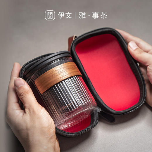  陶瓷耐热玻璃杯泡茶杯茶水分离个人水杯随手杯办公茶杯 思静过滤杯款二（黑盖） 商品图4