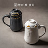  茶杯陶瓷带盖茶水分离泡茶杯家用大容量过滤水杯办公个人杯子 暖猫杯 男款-黑色E3a（言调） 商品缩略图2