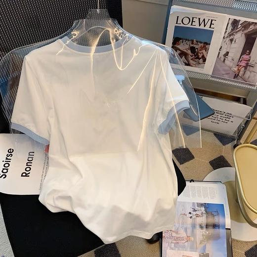 「刺绣款！49.9元包邮」夏季小熊绣花学生白色短袖t恤女宽松短袖t恤上衣 商品图2