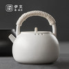  陶瓷烧水壶家用电陶炉套装复古煮茶器茶道煮水壶茶壶煮茶炉 伊-粗陶直口烧水壶（白）Q3a 商品缩略图0