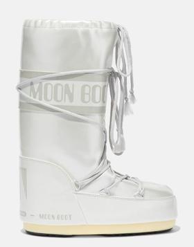 Moon Boots - Moon Boot Kids Vinile Met - White 童装 雪地靴 银色
