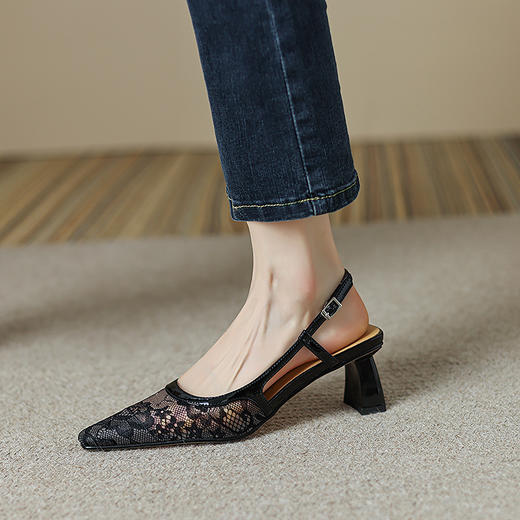 性感百搭，蕾丝包头凉鞋KMN-2714 商品图2