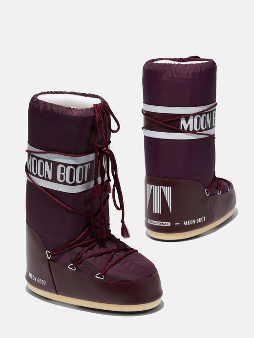 Moon Boots - Moon Boot Nylon - Burgundy 童装 雪地靴 紫红色 商品图3