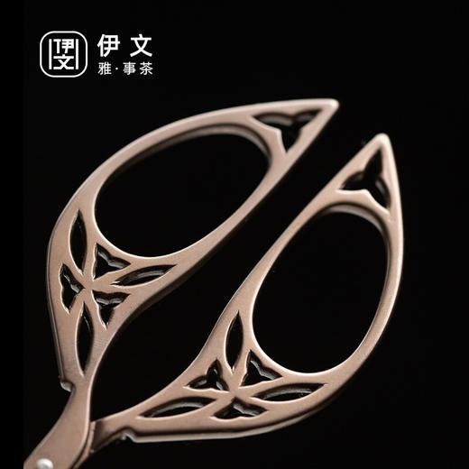  陶瓷茶包小剪刀茶道配件手工剪纸刀钛合金茶叶袋包线头剪子 树叶纹剪刀VQ3a 商品图9