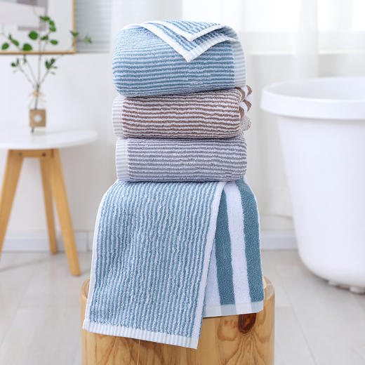【渐变条毛巾】毛巾全棉渐变条纹毛巾毛圈柔软毛巾浴室简约条纹手巾面巾 商品图6