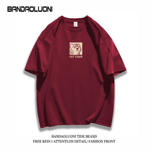 【虎年国潮系列！】国潮新款夏季可爱老虎印花宽松情侣短袖t恤男女gsm9 商品图3