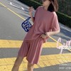 【夏季必备~】新款百搭休闲时尚冰丝凉凉休闲套装女宽松显瘦懒人居家外出短裤女短袖套装胖mm大码 商品缩略图9