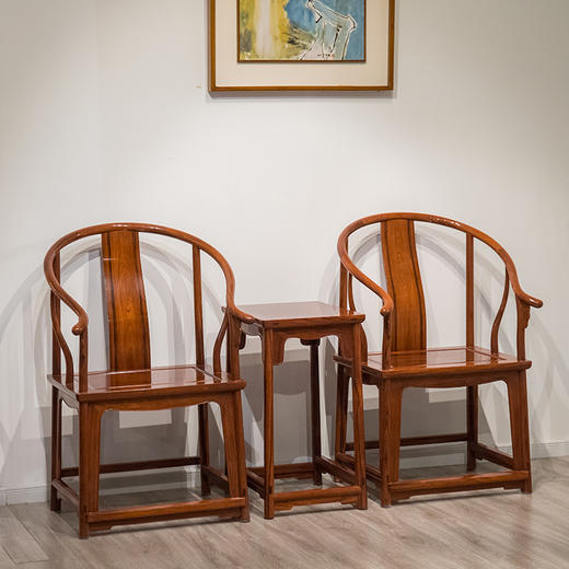 红木素工圈椅（两椅一几） 商品图0