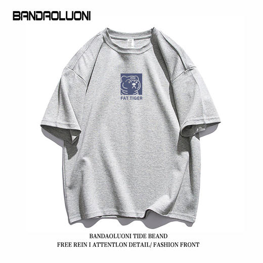 【虎年国潮系列！】国潮新款夏季可爱老虎印花宽松情侣短袖t恤男女gsm9 商品图5